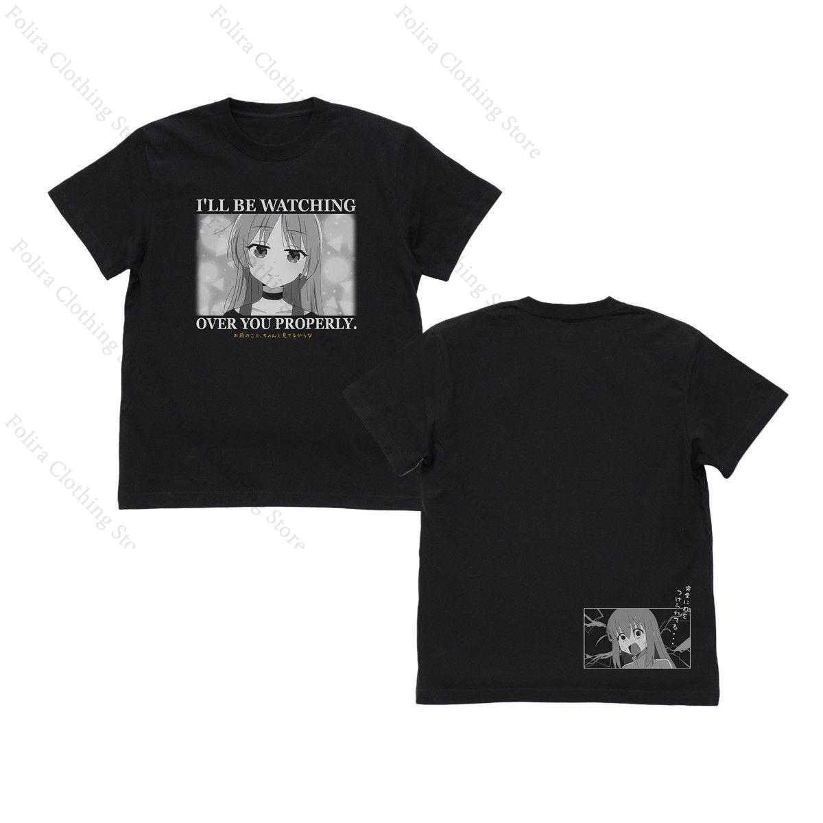 Anime BOCCHI THE ROCK Series Ijichi Seika Print Tshirt Cotton Summer Tops Short Sleeve Tee Daily Clothing Unisex Tshirt Clothes S