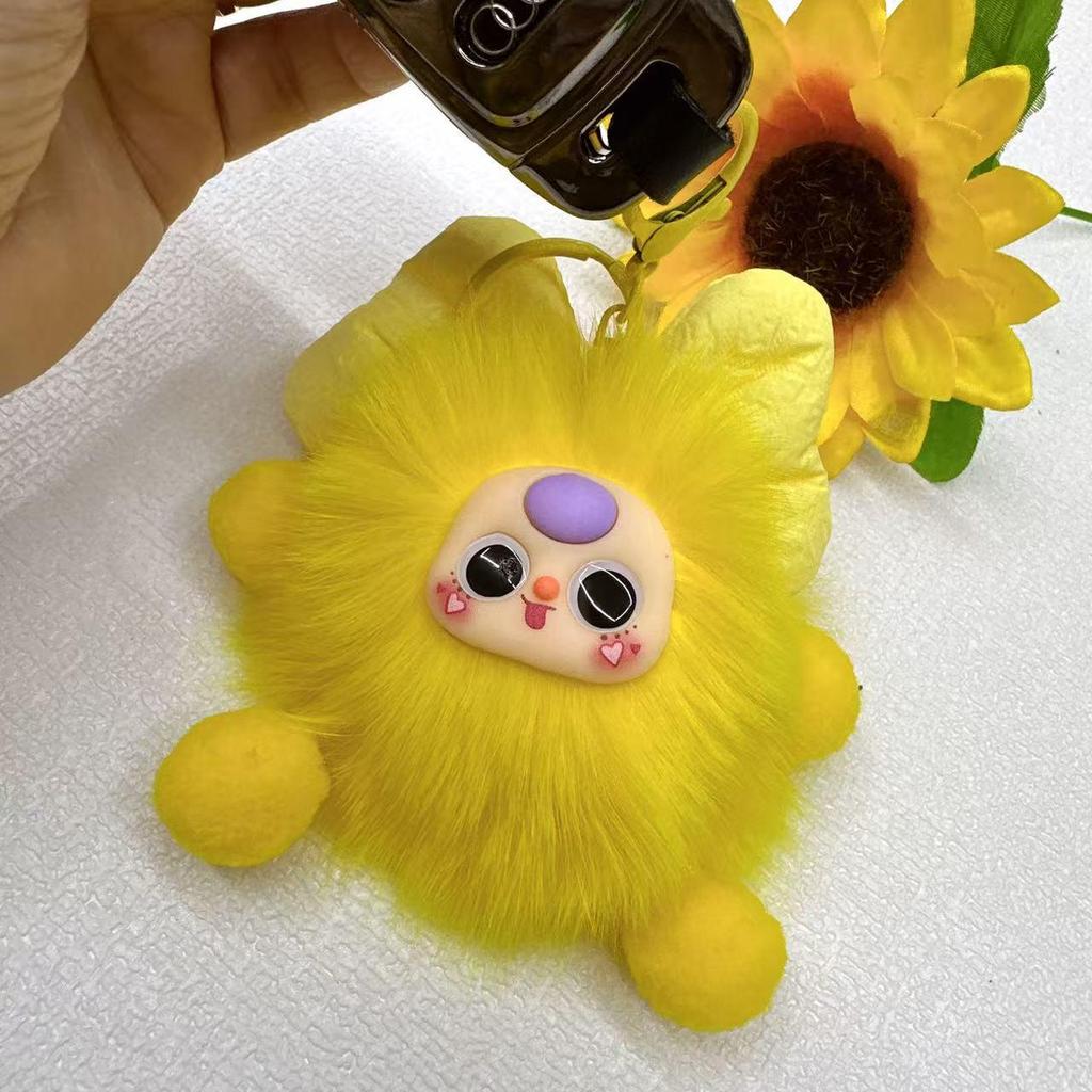 Adorable Fox Fur Pom-Pom Elf Doll Keychain Pendant