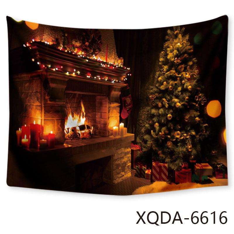 Weihnachts-Wandteppich, leuchtender Baum, Kamin-Hintergrund und Geschenk, Weihnachtsbaum-Sitzteppich, Hängetuch