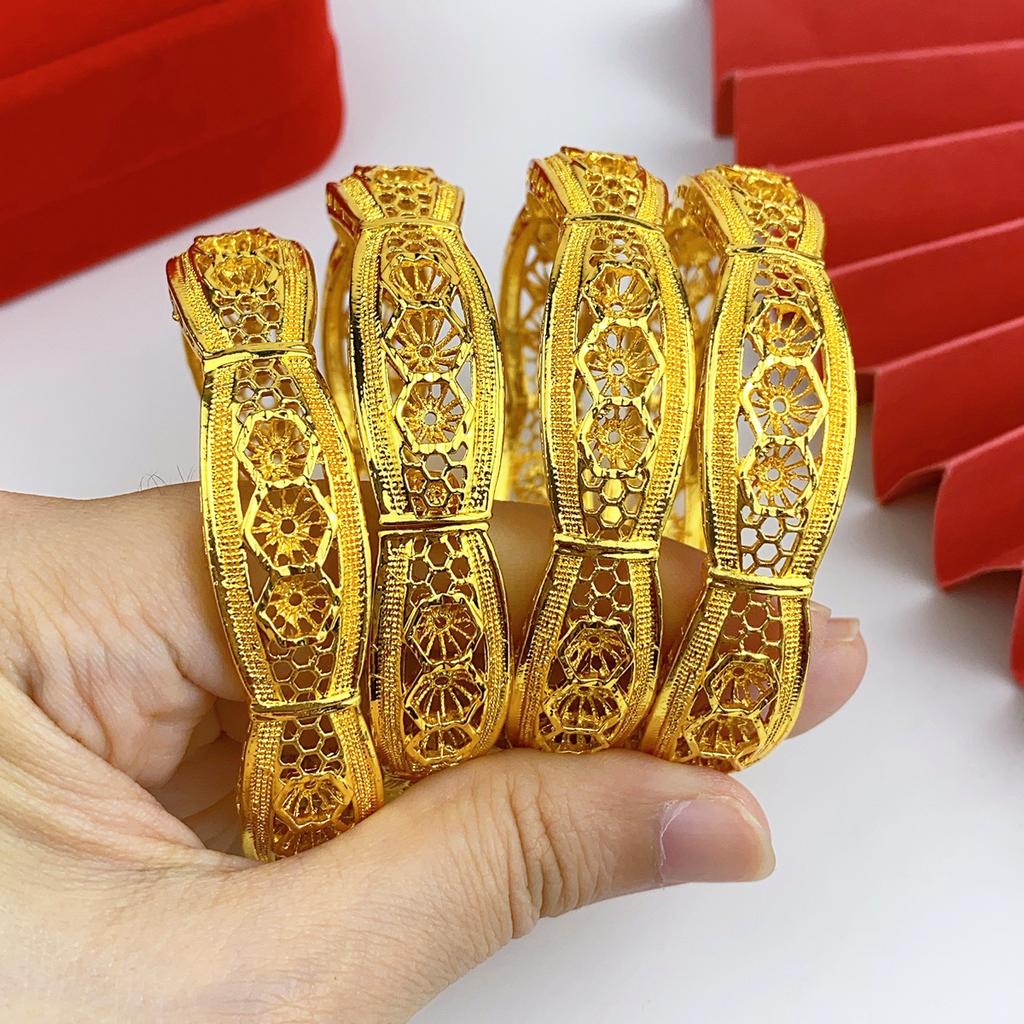 24K Gold Plated Dubai Bridal Bracelet Alloy Nigerian Ladies Sand Gold Bracelet Jewelry Bracelet 2026