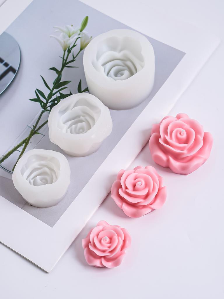 DIY 3D Růže Květiny Silikonová Forma na Svíčky Ručně Vyráběné Mýdlo Čokoládová Ozdoba Nástroj Aromaterapie Sádra Pryskyřice Forma Domácí Dekorace