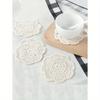 Woven Hollow Out Coaster, Modern Polyester Drink Coaster For Home, Solid Color Coasters For Insulation, Kitchen, Dining Room, Bedroom