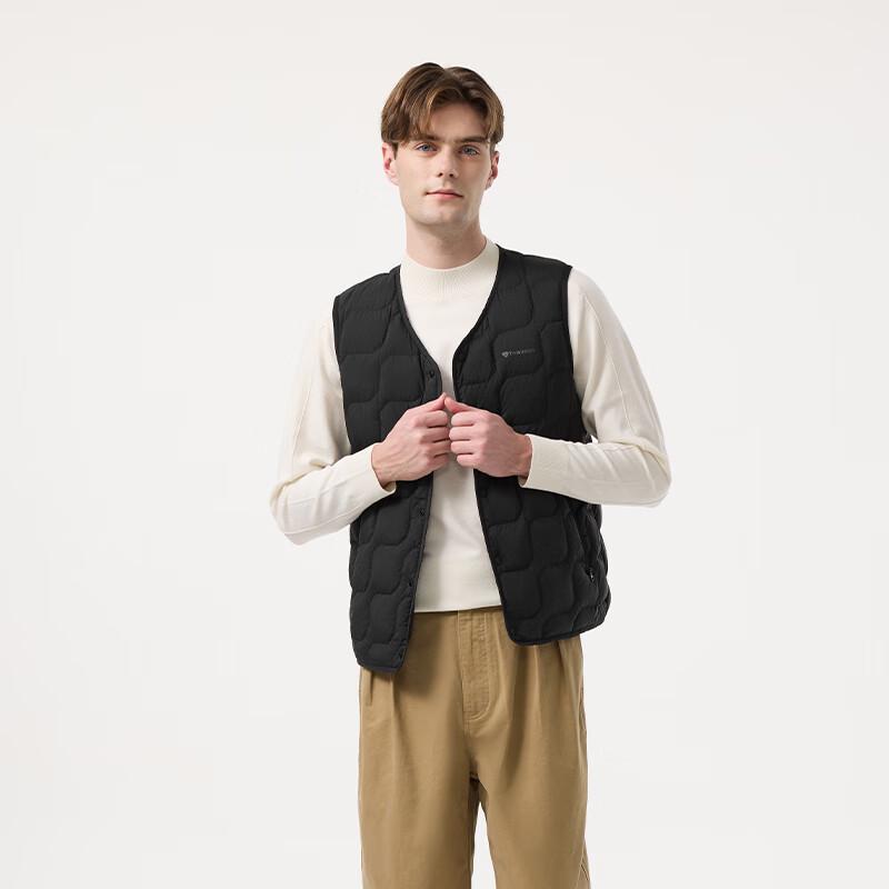 Tanboer Men's Short Collarless Down Vest TA5330105A