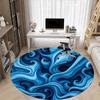 1PC Ocean Waves Pattern Office Round Area Rug, Mat Suitable For Office, Under Office Chairs Bedroom Living Room Home Decor, Room Deco