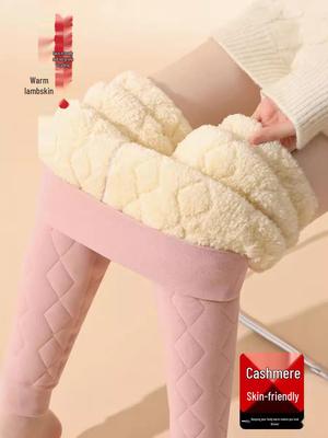 Extra dicke fleecegefütterte Lammwoll-Leggings für Damen - Herbst/Winter, Übergröße, Wärme aus dem Nordosten, Baumwollhosen