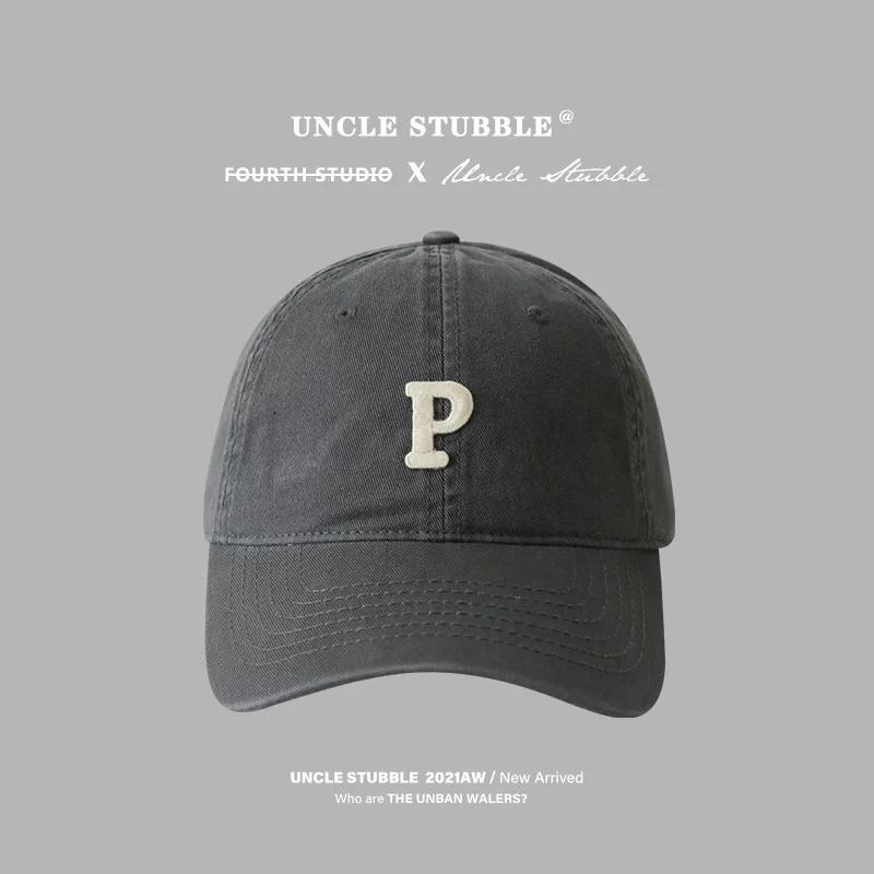 Letter P Embroidered hats Baseball Caps for Men and Woman's Adjustable Casual Cotton Sun Hats  Solid Color Visor Hats