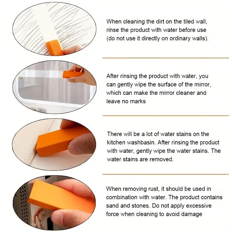 1PCS Efficient Limescale Eraser, Stainless Steel Rust Remover for Kitchen Faucets, Cleaning Rubber for Household Scale Stain Tool