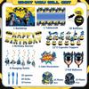 Bat Birthday Decorations, Hero Party Supplies Including Backdrop, Birthday Banner, Tablecloth, Hanging Swirls, Balloons, Cake Toppers, Plates, Forks
