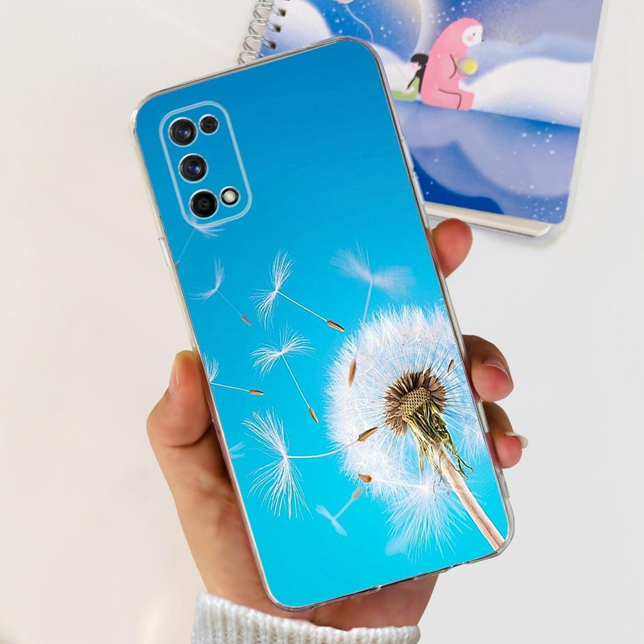 For Realme 7 Pro Case RMX2170 Cute Cat Flowers Painted Cover Clear Silicone Soft TPU Phone Case For Realme 7 Pro Realme7 5G Bags