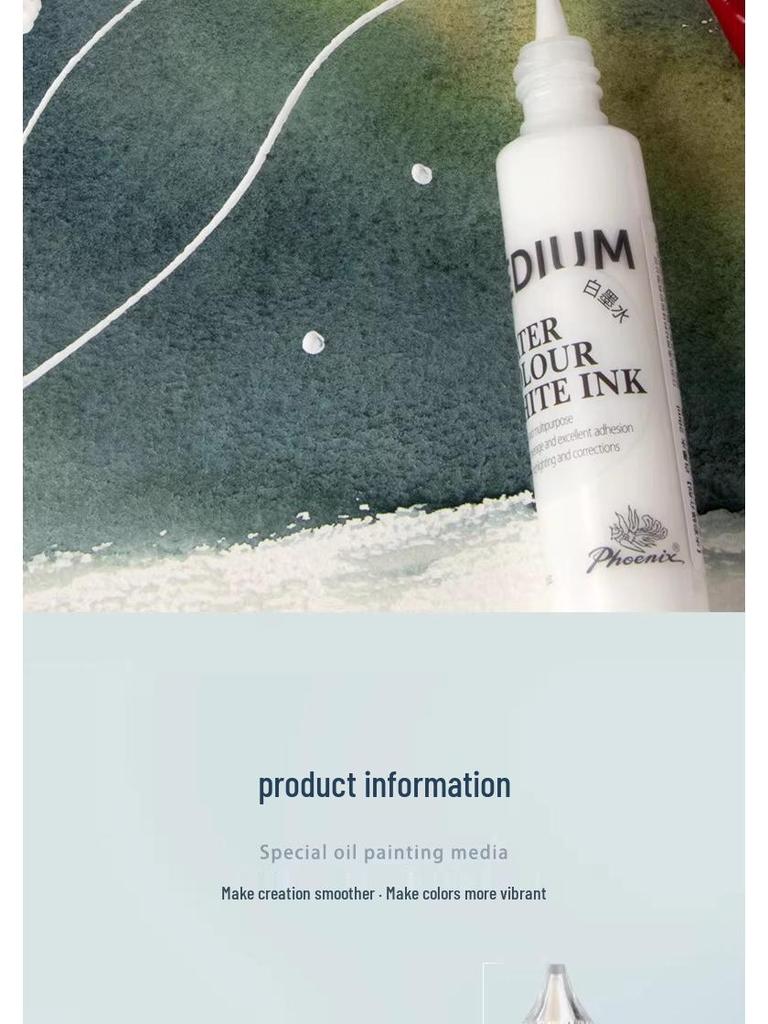 Phoenix White Abdeckflüssigkeit: Ochsen Galle & Gummi Arabic Aquarellmedium