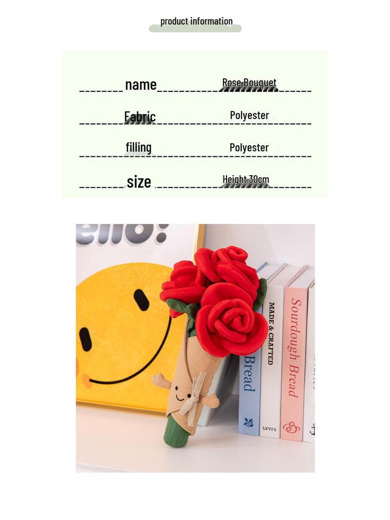 Jellycat Rose Flower Valentine's Plush Doll - Cute Baby Toy Gift