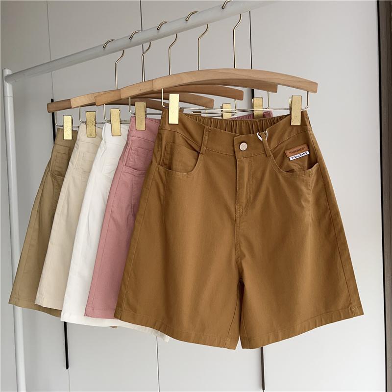 High-Waisted Women's Loose Denim Shorts: Summer 2026 Versatile Plus Size, Wide-Leg, Slimming, Elastic Casual Pants