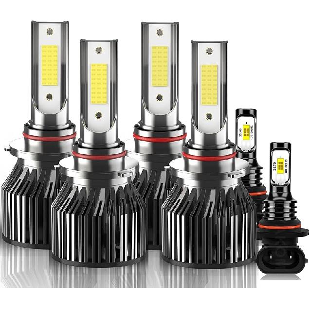 Compatible For Chevy Silverado 1500 2500HD 2007 2008 2009 2010 2011 2012 2013 2014 2015 Bulbs, 9005 H11 High/Low Beam With 5202 Fog Light Bulbs, 600%