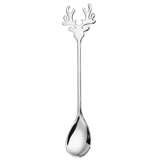 Ice Cream Scoop Food Grade 304 Stainless Steel Christmas Elk Dessert Coffee Spoon