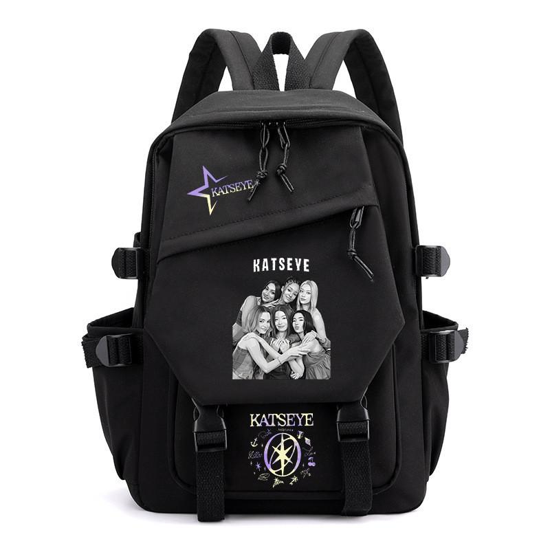 

Korea Pop Stars KATSEYE Printed Backpack Student School Waterproof Canvas Nylon Bag