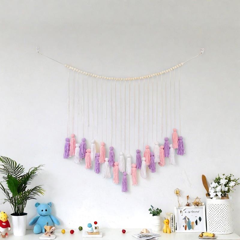 Bohemian Tassel Tapestry Wall Hanging for Children's Room Decor