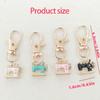 4Pcs Shiny Rhinestone Sewing Machine Keychain Vintage Alloy Jewelry Accessory Rustproof Gift For Birthday Christmas