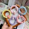 5 Pics Cute Labubu Off-white Intestine Ring Hair Tie - Elastic Fabric Cartoon Style for Kids & Women