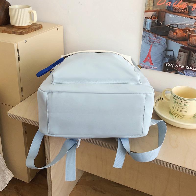 Middle School Student Contrast Color Schoolbag Women's Computer Backpack Lightweight Backpack