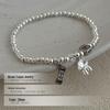 Cui Yan S925 Sterling Silver Korean-Style Beaded Bracelet for Women - Elastic Cord, Wealth Attraction, High-End Feel.