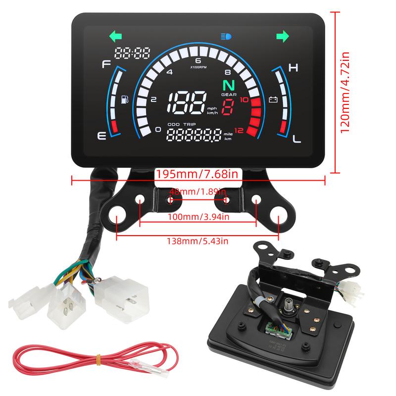 Motorcycle trument for Honda EX5 Large Dashboard Speedometer ODO TRIP 0-12000RPM Tachometer Fuel Gauge Time Voltage