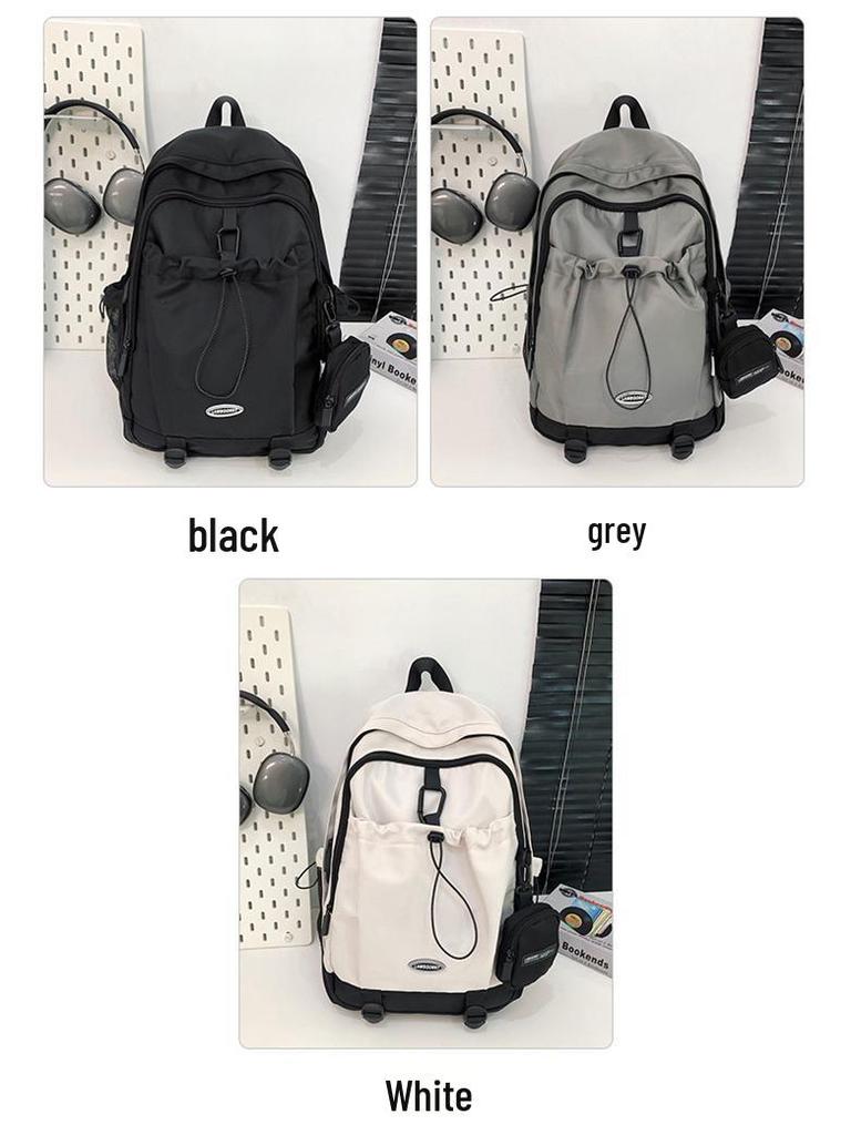 Herren College-Stil Rucksack mit Kordelzug und großem Fassungsvermögen - Sportliche Campus-Computer-Umhängetasche