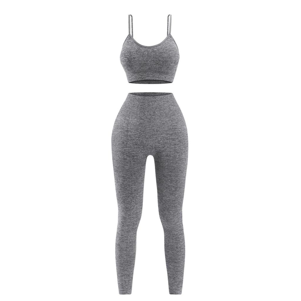 Women's Yoga Fitness Set: Camisole Bra, Short Sleeve Top & High Waist Hip-Lifting Pants