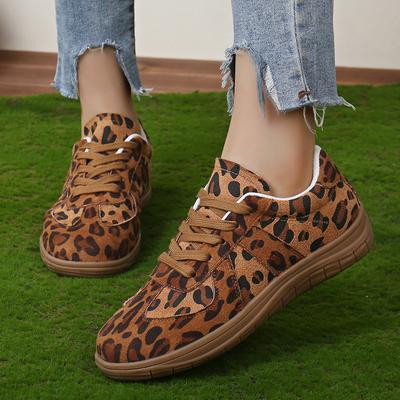 Tênis Feminino Estampa Onça Moda Leve Antiderrapante Tênis de Corrida Mulher Casual Solado Macio Treinadores de Caminhada Feminino