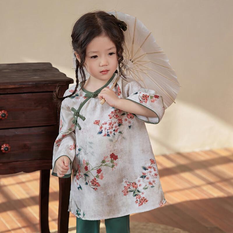 LUSON Baby Girl Chinese Style Cheongsam Tang Suit Dress Set
