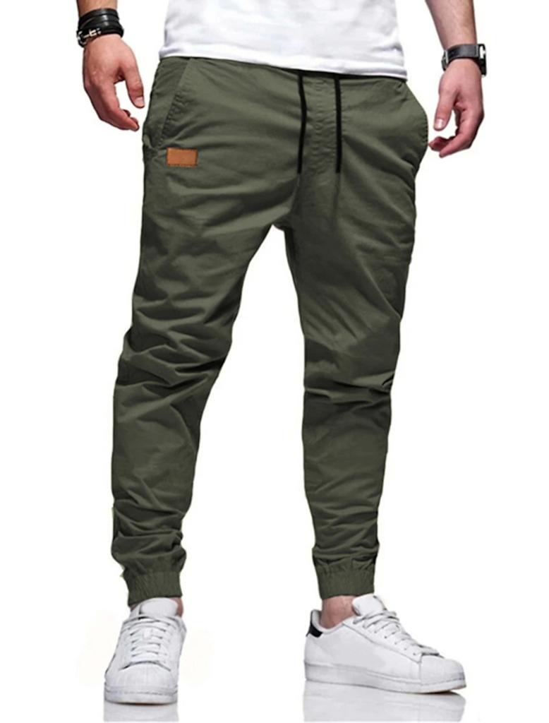 Commerce extérieur quatre saisons pantalon droit hommes décontracté sport coton taille européenne cordon de serrage sac fourre-tout salopette