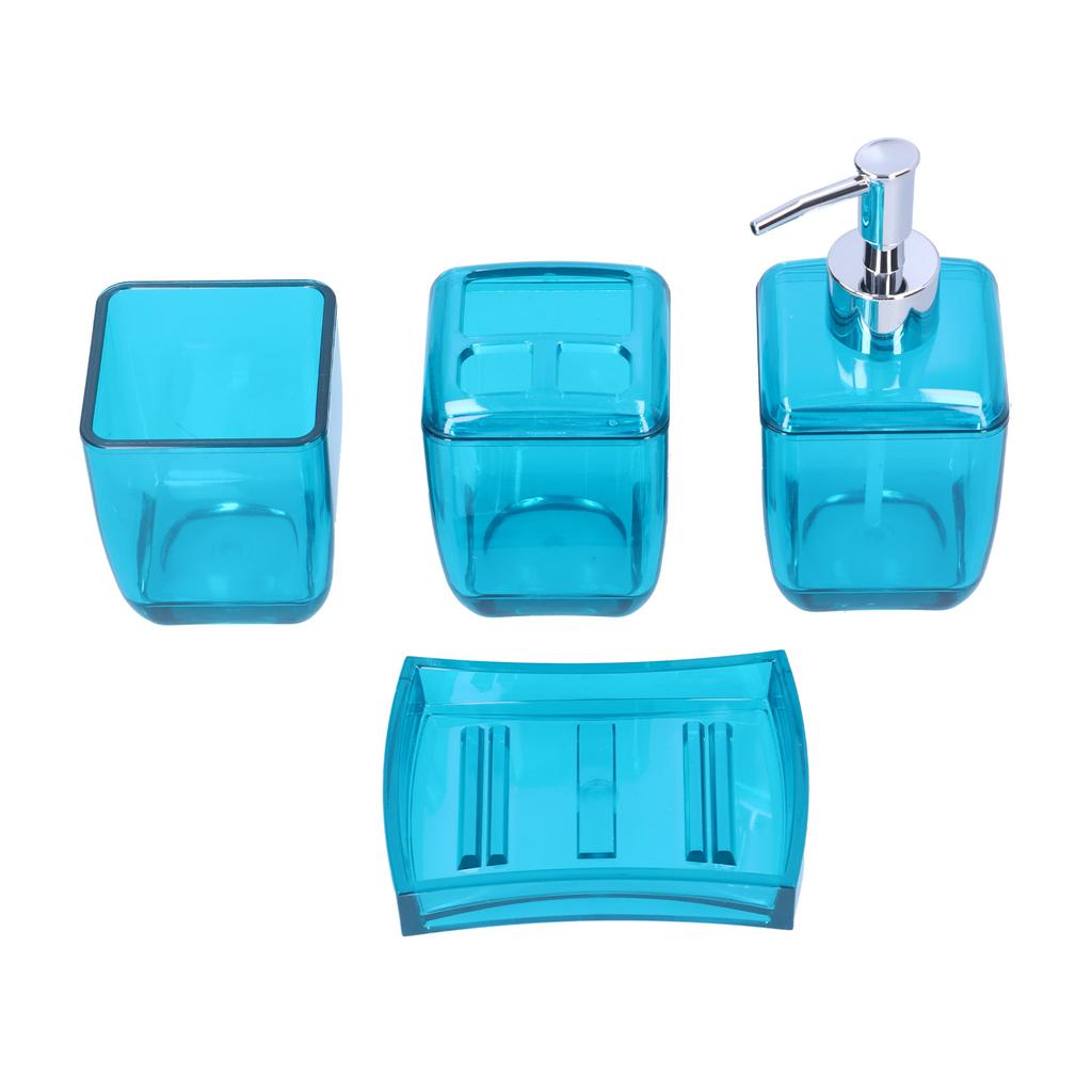 4-teiliges Badezimmerset Seifenspender Zahnbürstenhalter Waschbecher Seifenschale Badezimmerzubehör
