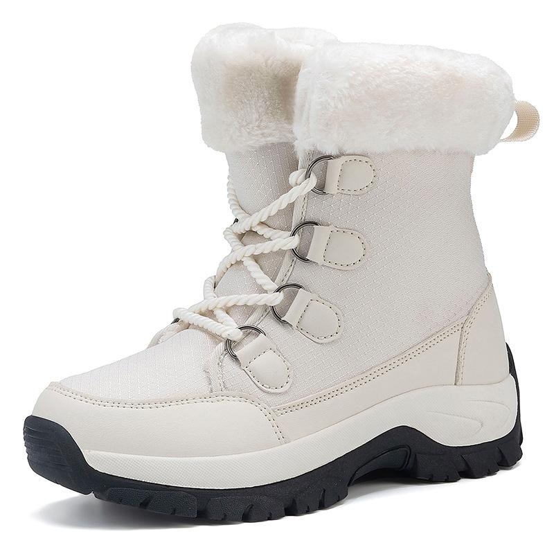 Winter new warm snow boots high-top large-size velvet women's boots outdoor hiking couple non-slip hiking shoes