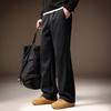 High-end Retro Old Money Style Wool Casual Pants Men's Winter Velvet Lazy Loose Straight Drape Trousers