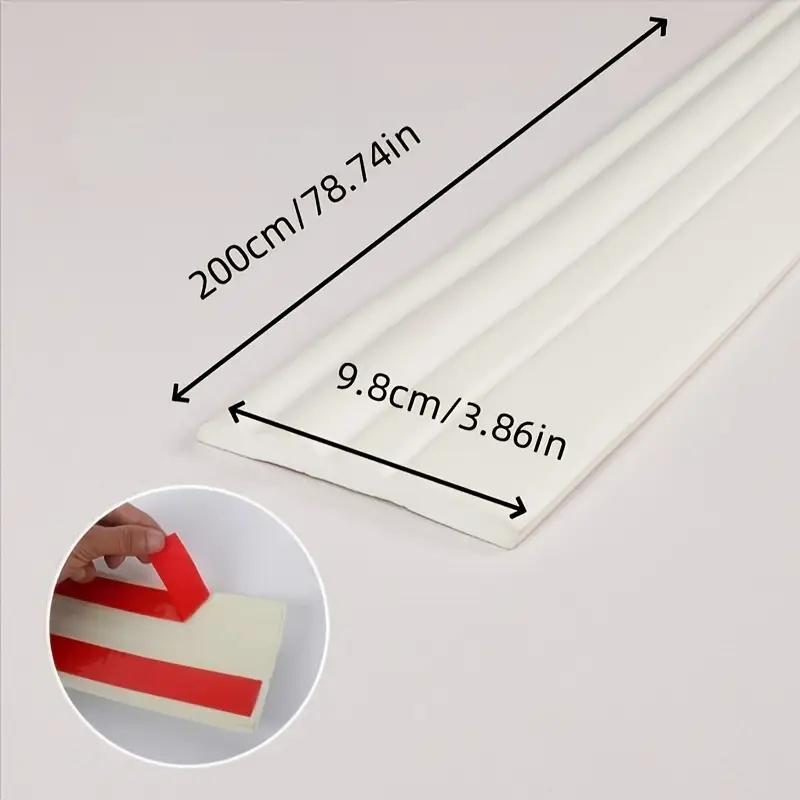 1PC 2M/78.74in 3D Self-adhesive Foam Baseboard Wall Sticker Waistline Floor Corner Line Skirting Board Stickers Household