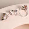 Mehrfarbiger Turmalin-Diopsid-natürlicher Edelstein-Ring-Ohrring-Schmuckset Damen edler Schmuck 925er Sterlingsilber Leichtes Luxusdesign