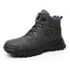 Warm Work Boots Winter Safety Shoes Rotating Button Industrial Shoes High Top Steel Toe Cap Boots Waterproof Non-slip Work Shoes