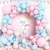 Boy Girl Baby Shower Decor Balloons Garland Pastel Pink Blue Balloon Arch Kit Birthday Party Gender Reveal Decoration Background