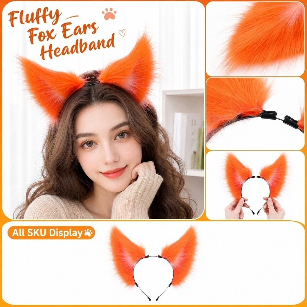 Bandeau Oreilles Fausses pour Femmes, Cheveux Oreilles Mignons pour Costume Cosplay Fête