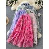 French Style Romantic Atmosphere Mesh Skirt Women's Summer Elastic Waist Three-Dimensional Flower A Word Beautiful Long Skirt