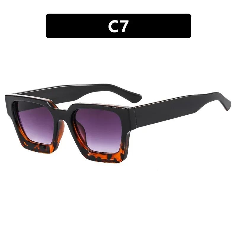 Trendy Square Wide Leg Sunglasses HD Gradient Lenses for Beach Parties Outdoor Travel Fashion Essential