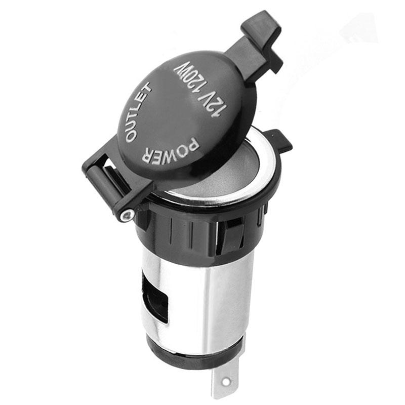 KEBIDU Schwarz Zigarettenanzünder 12V 120W Motorrad Auto Boot Traktor Zubehör Wasserdichte Steckdose Stecker Ausgang Car-Styling