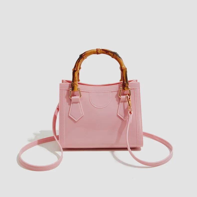 Bohao Bamboo PVC Square Barbie Jelly Crossbody: Stylish, Versatile, Dirt-Resistant, and Easy-to-Clean Summer Women's Evening Bag.