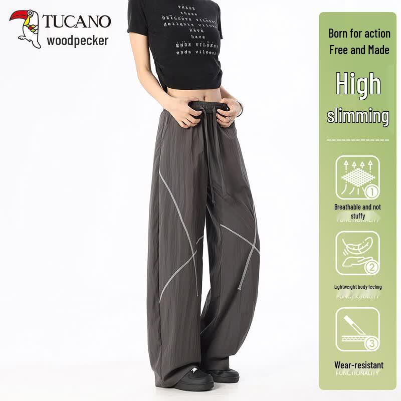 TUCANO Women s Summer Quick-Dry Ice Silk Wide-Leg Pants L