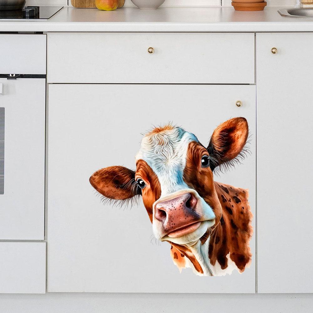 Cow Head Removable Wall & Glass Sticker for Living Room & Bedroom - MLC112