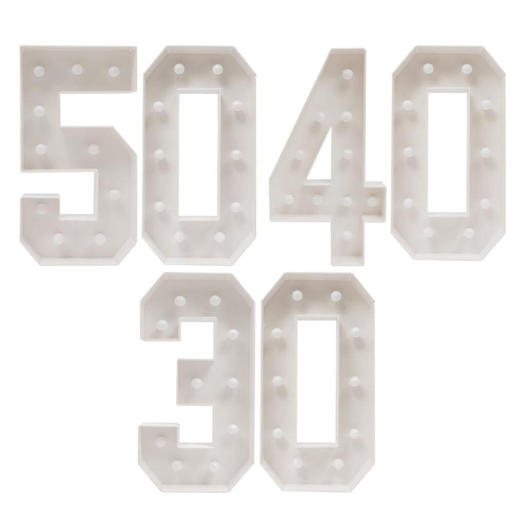 "40th Birthday Light Up Numbers 39.37 Inch Party Decor for Anniversary Warm White Vintage Style Battery Powered (Not Included)"
