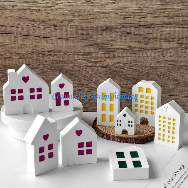 Y5JC 10 Cavities House Silicone Molds Multipurpose Silicone Molds for Epoxy Resin Handmade Soap Chocolate China Mainland