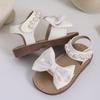 Girls' Bowknot Flat Sandals Soft-Sole Pearl Beach Shoes for Toddlers & Young Children Cute Elegant Girls Shoes Kids Shoes