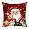 Soft Throw Cushion Case 2D Printed Snowman Pillow Cover Cartoon Cute Santa Pillow Cover  Car