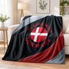 Denmark Football Printed Flannel Blanket Warm Comfort Bed Throw For Indoor Home Decoration