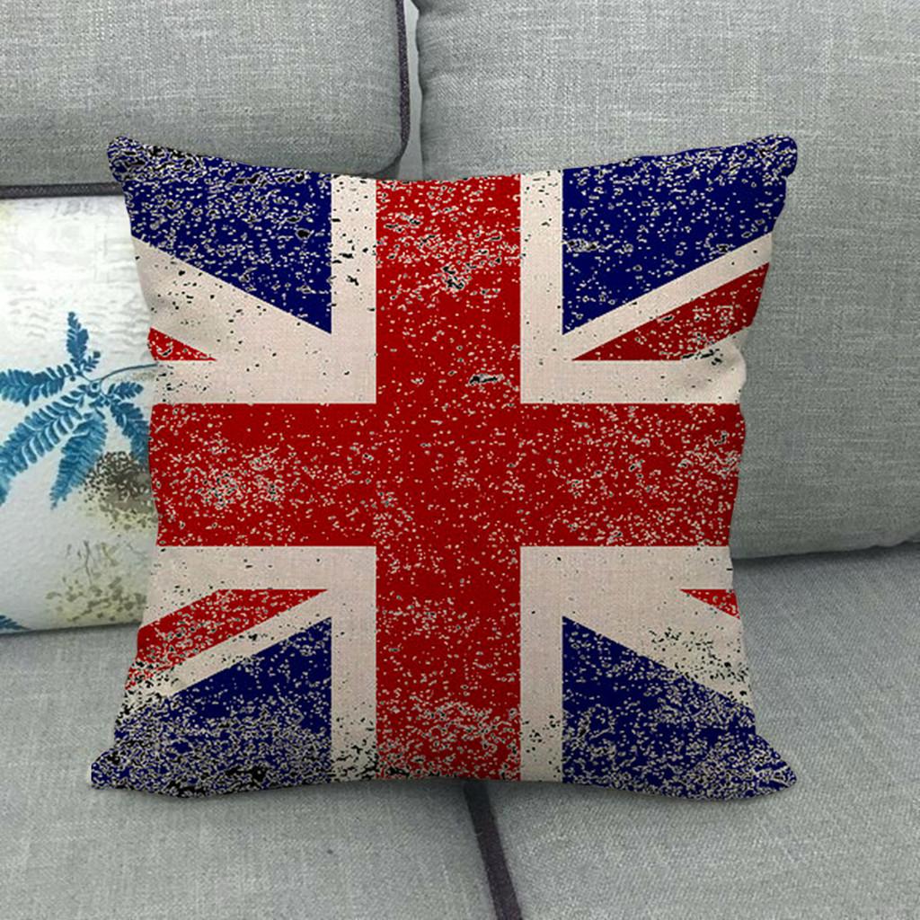 Painted Linen Flag Pillow Case Fashion Simple Casual Living Room Versatile And